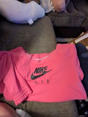 Nike Pink Pullover Sweatshirt with Black Logo